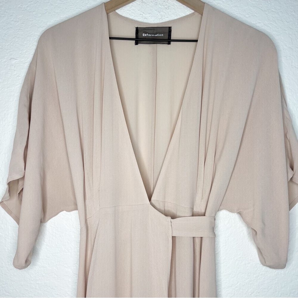 Reformation Winslow Wrap Blush/Nude/Cream Maxi Dress - Picture 5 of 12